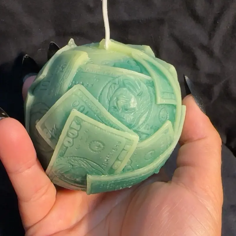 Plain wax money sphere (two tone green)