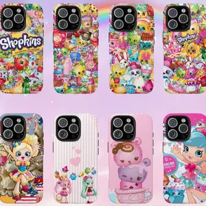 Shopkins Cartoon Phone Case, Cute Kawaii Aesthetic Cover, Colorful Fun Design for iPhone, Samsung Galaxy Series