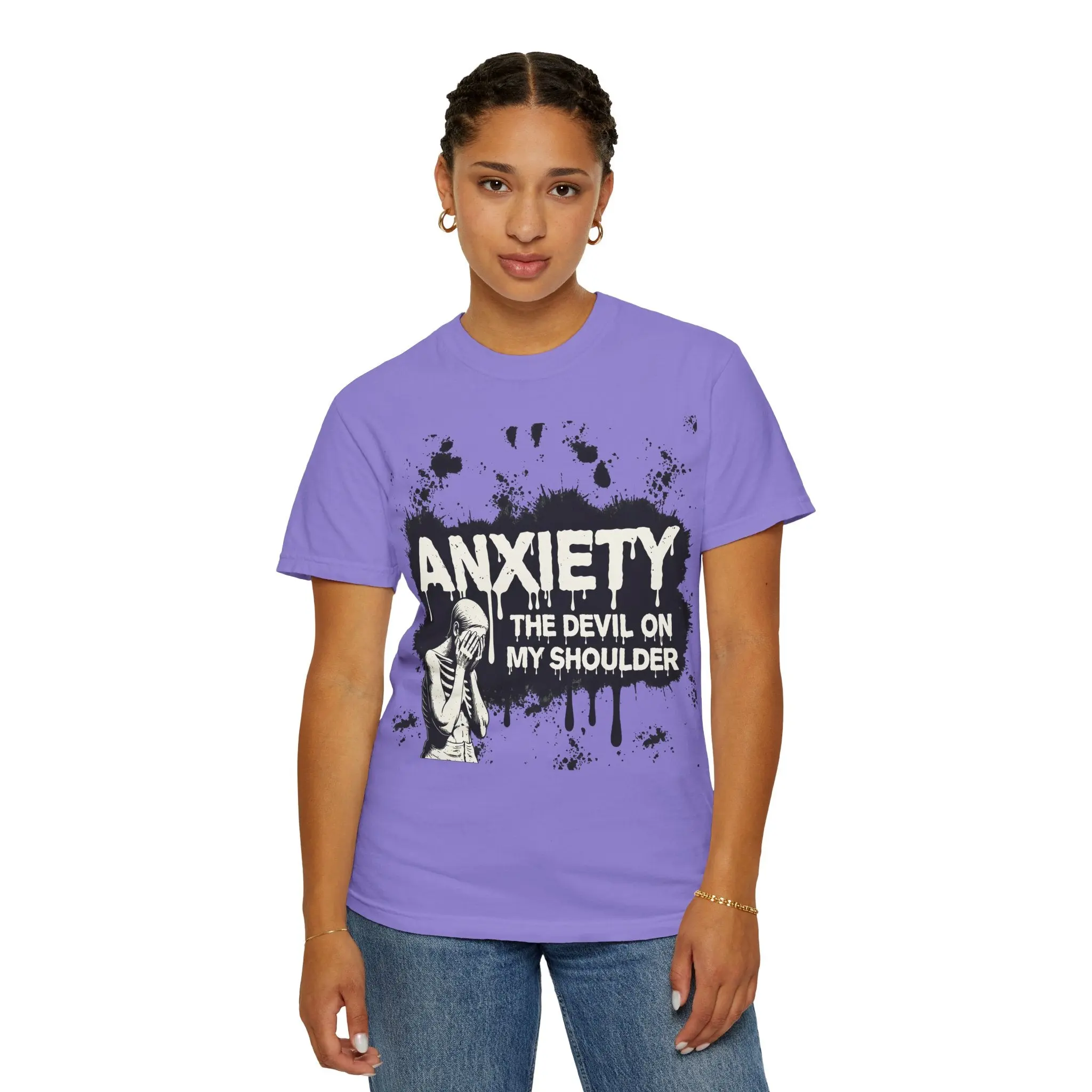 Anxiety Graphic T Shirt  Devil on My Shoulder Design