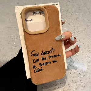 Responding to God’s Call Pattern Luxury Matte Lambskin Faux Leather Phone Case for iPhone 16 15 14 Pro Max 13 12 11 XR XS Plus Shockproof Full Camera Protection Durable Slim Silicone Cover