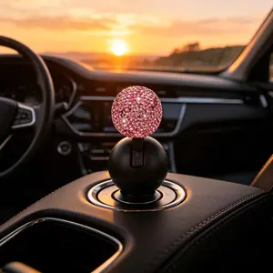 Diamond-Embedded Car Ignition Rod Ornament, Luxury Style Non-Slip Decoration, Multiple Colors Available, Female Car Interior Accessory, Automotive Decorative Accessories