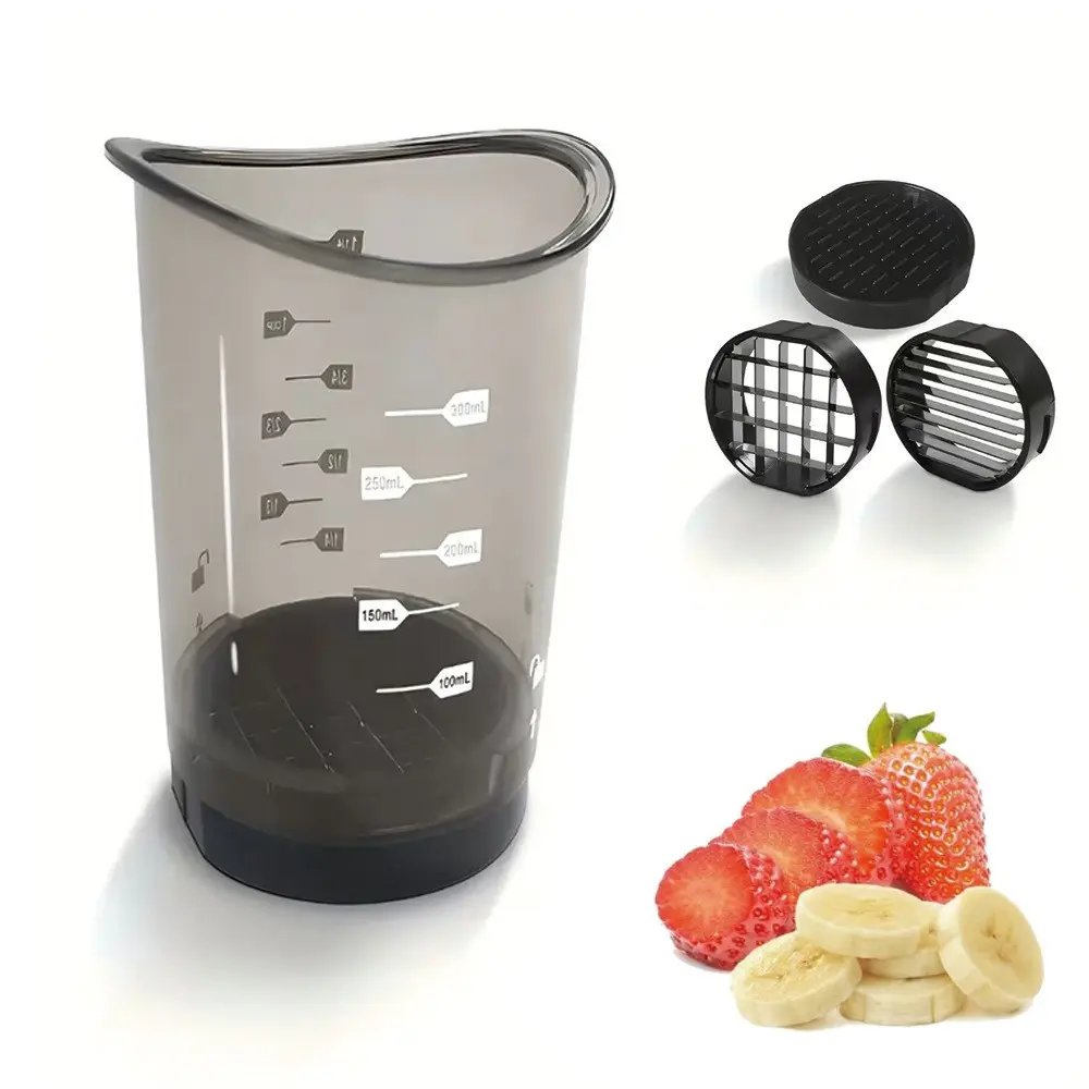 Stainless Steel Fruit Slicer Cup, Quick Cut Strawberries Carrots Potatoes, Portable Kitchen Tool, Durable Fruit Tool, Easy Prep for Fruits and Vegetables