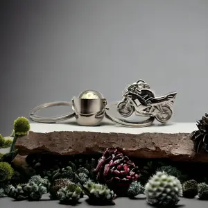 Motorcycle Metal Keychain Gift for Bike Enthusiasts Durable Metal Alloy 1.25x0.75 Inches Pull On Accessory