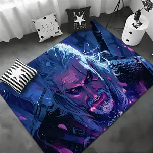 Fantasy Series The Witcher Floor Mat Non-Slip Soft Flannel Thickened Rug Indoor Door Mat Ultra Soft Absorbent Wear-Resistant Floor Mat for Living Room Hallway Entryway Front Door Porch Durable Non-Skid Home Decoration Mat for Indoor Daily Use