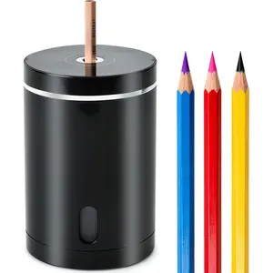 Electric Pencil Sharpener, Fully Automatic Pencil Sharpener with Auto in and Out, Rechargeable and Hands-Free for Standard 6-8mm Pencils,  for Classroom (Black and )