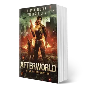 Afterworld signed paperback, book 1 in the Hell's Angel series, an apocalyptic fantasy romance novel
