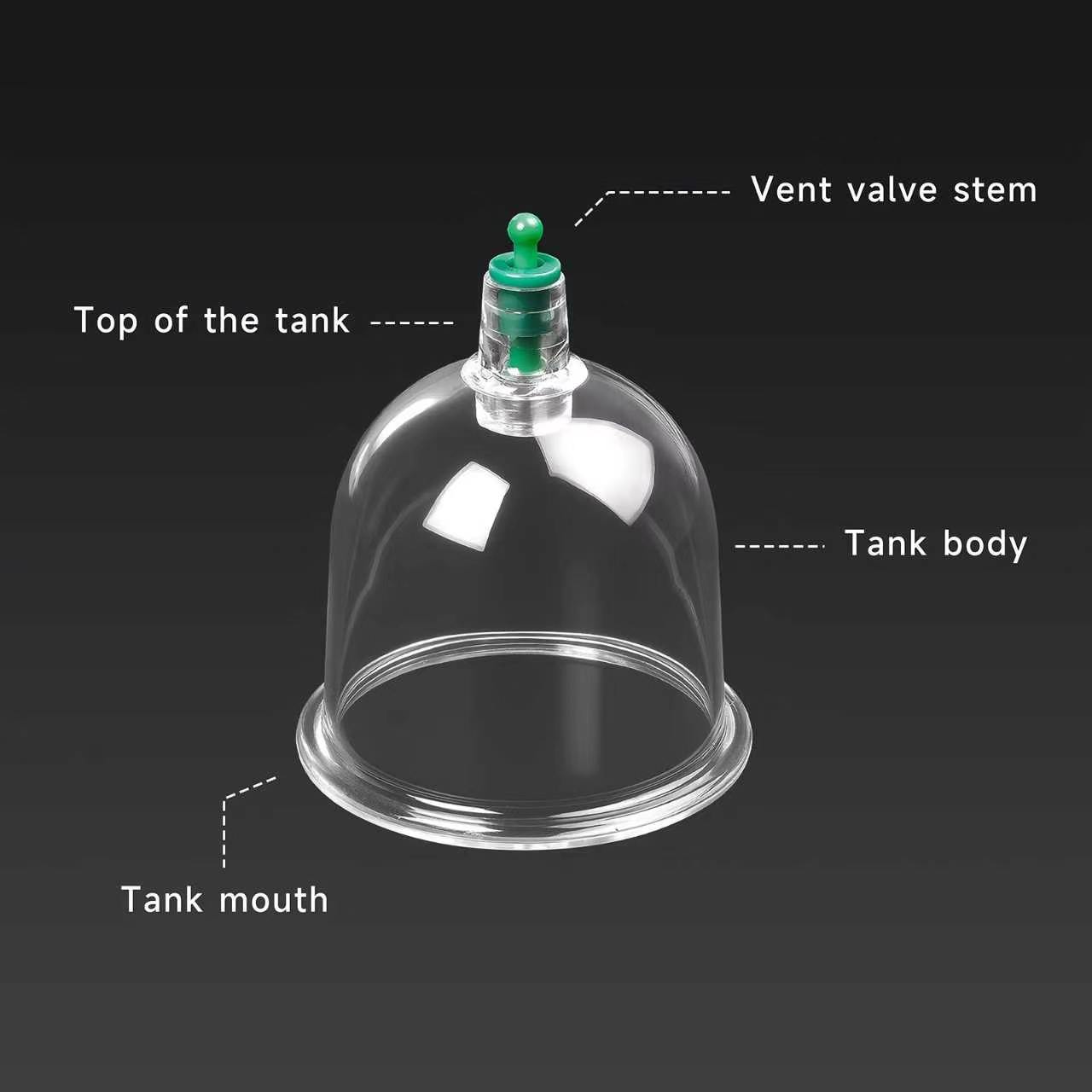 3-piece Joint Cupping/Suction Cup Set, with a powerful vacuum pump and shatterproof U-shaped cups, used for back massage and body relaxation – no batteries included, suitable for both men and women for body management