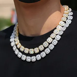 Iced Out Chains for Men Tennis Necklaces-Mens Hip Hop Baguette Tennis Chains 16-24 Inches