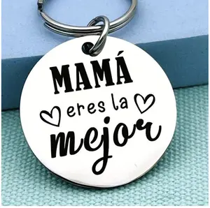 Mom Keychain "Mama Eres la Mejor" - Spanish Stainless Steel Durable Rust-Resistant Gift for Mom Perfect for Birthdays & Mother's Day Heart Love