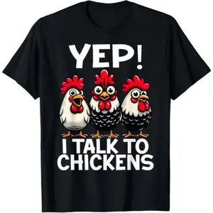100% Cotton Funny Chicken Lover Graphic T-Shirt, Unisex Casual Short Sleeve Crew Neck Tee, Cute Farm Chicken Print Top, Soft Comfortable Daily Wear Shirt Perfect for Animal Lovers & Poultry Enthusiasts