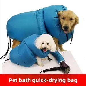 Pet Coat Quick Drying Bag for Small Pets Portable Hands-Free Grooming Solution Absorb Moisture Dry Fast Low Noise Puff Fluff Ideal for Baths High-density Oxford Cloth Silver Coated Film