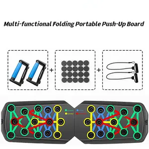 Push Up Board- Multifunctional Home Workout for Fast Fitness Results, Strength Training Equipment for Upper Body, Core, Abs with Non-Slip Base & Resistance Bands