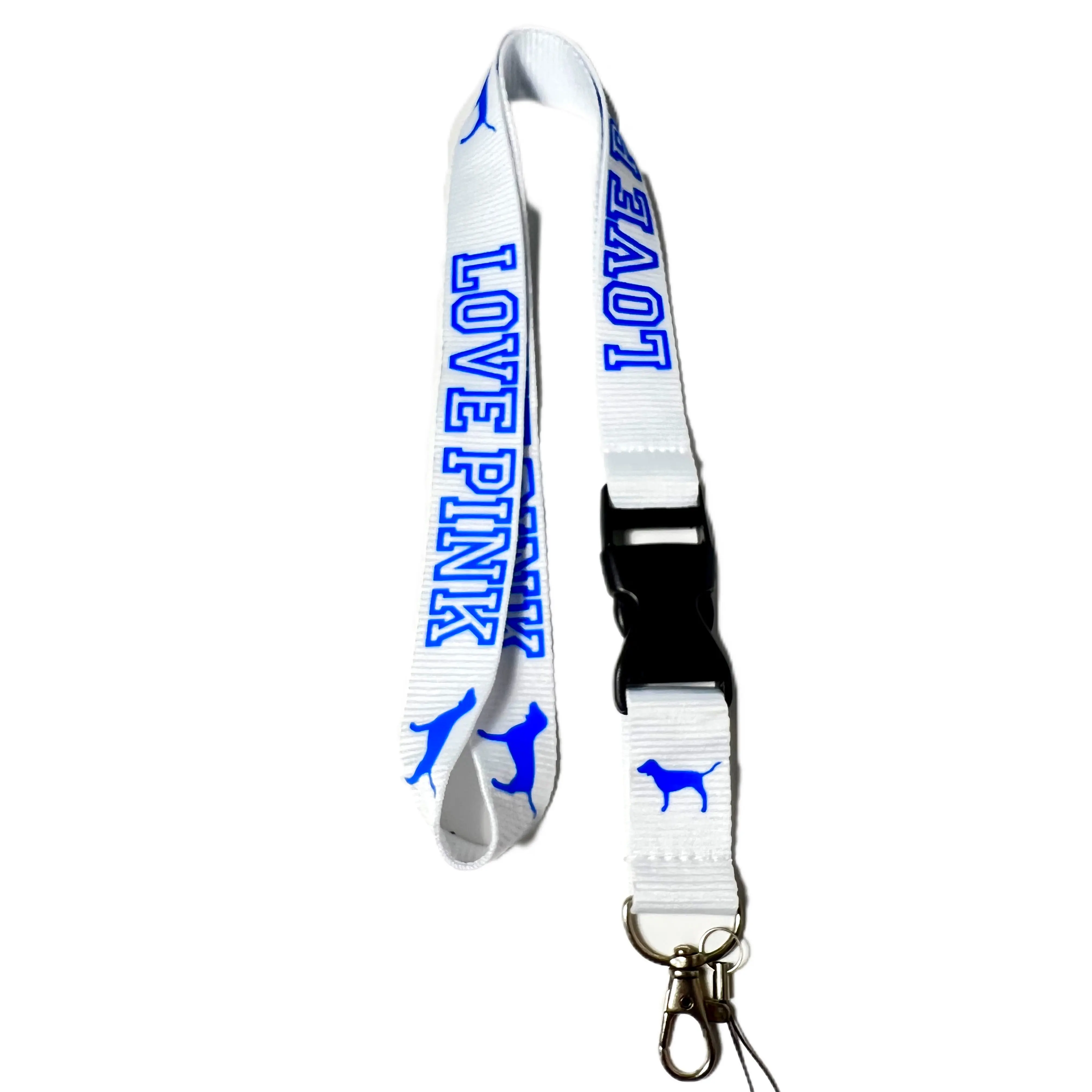 NEW Love Pink Lanyard Keychain White