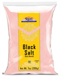 Rani Black Salt Powder (Kala Namak) Mineral 7oz (200g) ~ Unrefined, Pure and Natural | Vegan | Gluten Friendly | NON-GMO | Kosher | Indian Origin | Perfect for Tofu Scramble
