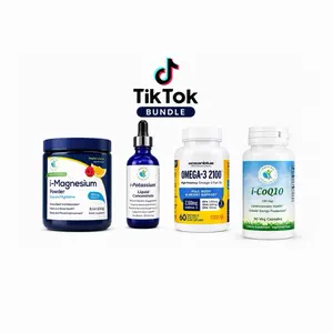 IFastFit Blood Pressure Bundle - i-Magnesium Powder, i-Potassium Liquid, Omega-3 2100, i-CoQ10 for Heart Health Support Supplement