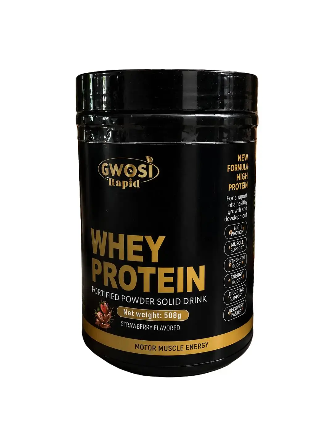 Grosi Rapid Whey Protein Powder - Strawberry, Chocolate-Flavored Dairy-Based Dietary Supplement, High-Protein Drink for Fitness, Healthcare, Muscle Support, Get in Shape Workout Aid with Whey + Creatine