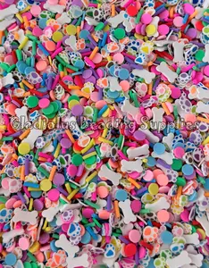 Paw Clay Slices, Non-Edible Spring Fur Sprinkle Mix, Polymer Clay, Fake Sprinkles, Nail Art Supplies, Shaker Mix, Dog Lovers