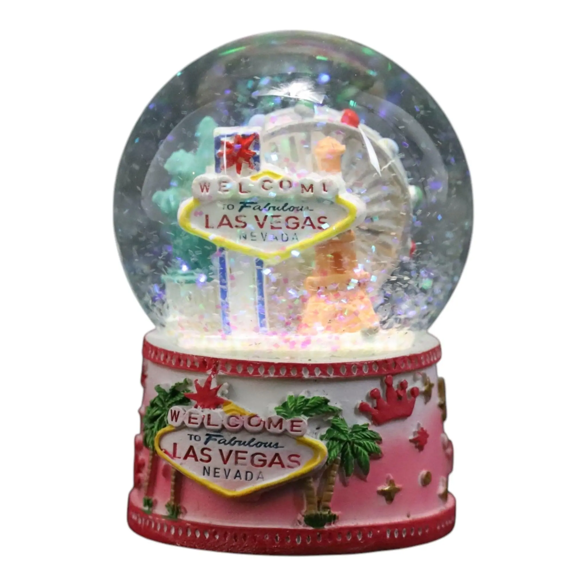 Las Vegas Pink Princess Skyline Snow Globe — 65 mm