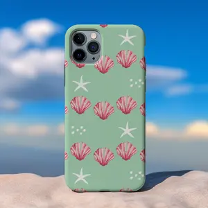 Seashell Phone Case – Coastal Aesthetic iPhone Case, Sage Green Beach Shell Cover