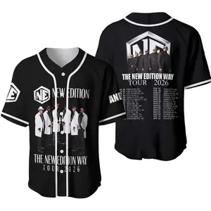T.N.E.W Way Tour 2026 Baseball Black Jersey, New Edition Merch
