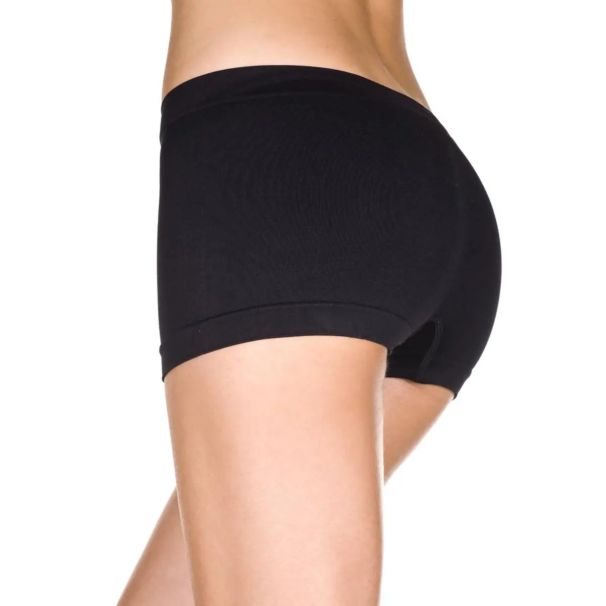 212 MAIN Minimalist Seamless Spandex Women's Costume-Fit Lady Boy Shorts - Black, Fashion Sewing Accessory