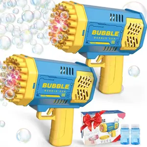 SleekHush 2-Pack ABS Plastic Automatic Bubble Blower Toy with Fan Feature, 2 Bottles of Bubble Solution - Ideal Summer Gift for 3+ Years Kids, Perfect for Outdoor Fun