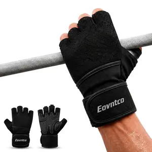 Eovntco Men's & Women's Outdoor Fitness Gloves with Wrist Support - Anti-Slip Honeycomb, Durable, Breathable for Calisthenics, Climbing, Crossfit