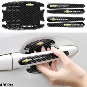 4/8 Pcs Car Door Handle Scratch Guard Stickers, Paint Protection Decals for Chevrolet Models, Automotive Accessories