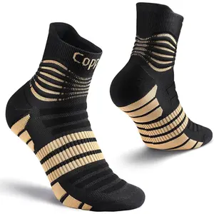Copper Compression Socks, Medical Ankle Support Socks for Injury Recovery & Pain Relief, Sport Protection, Women & Men Circulation, Swelling, Runner, Travel, Pregnancy, Flying—1 Pair, 20-30mmHg