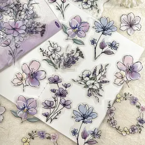 Vintage Floral Rose Plant Pet Stickers Pack of 20, Handmade DIY Scrapbook Decoration, Album Cutout Paper Stickers, Scrapbook Materials, Sticker Packs