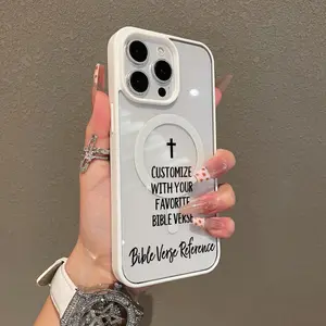 Premium Magnetic TPU Cellphone Cover - Waterproof, Shockproof, Ultra-Thin, Anti-Fall MagSafe Ready Protective Case for iPhone 11/12/13/14/15/16 Pro Max, with Aesthetic Customizable Bible Verse Bookmark Accessories, Ideal for Everyday Use