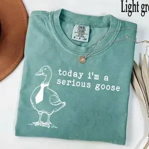 Comfort Colors - Funny Shirt, Today I'm a Serious Goose Tshirt, Funny Silly Shirt, Funny Goose Shirt, Goose Lover Shirt, Meme Tshirt, Gag Tee women  Casual Tshirt