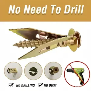 Self-Drilling Expansion Screw Kit - Heavy-Duty Sawtooth Expansion Screws, Strong Expansion, Durable, Suitable for Wood, Drywall, Fiber Crd, Concrete, Compatible with Picture Frames, Bookshelves, Cabinet Installation, Expansion Bolt Kit