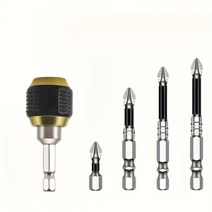 Set Includes 5 Quick Release Chuck Adapters Hex Handle Screwdriver Hexagon Self-Locking Connecting Rod Drill Bit Set Steel Cross Magnetic Drill Bits Tool Tool Accessories