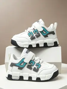 Colorblock Velcro Sneakers, Soft Sole Anti-Slip Casual Shoes, Breathable Patchwork Design, Perfect for School and Daily Wear