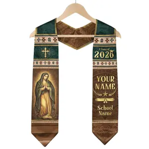 [HOT] Mexican Graduation Stole Class of 2026 Printed Sash, Custom Name School Stole, Mexico Flag Graduation Gift