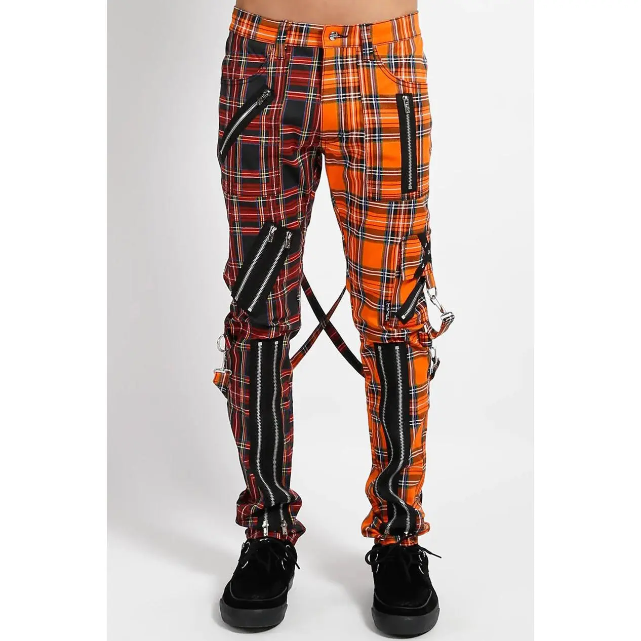 Tripp NYC Madness Pants [Black/Orange Plaid]