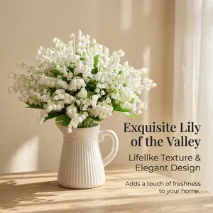 30pcs Artificial Lily of the Valley, Bell Flower Wind Chimes, Wedding Bouquets, Artificial Flower Arrangement, DIY Decorations, Home & Garden, Festive Occasions, Floral Decor