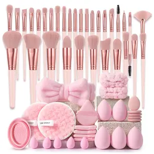 Makeup Tool Set, 58pcs/set Makeup Brush & Sponge & Powder Puff & Washing Sponge & Headband & Bowl & Brush Cleaning Tool, Professional Makeup Tools for Women, Cosmetic, Face Brush Set, Makeup Brush Kit, Makeup Brush Full Set