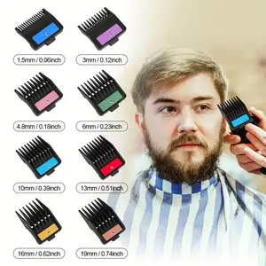 ABS limit comb and storage box, 8-in-1 limit comb, universal gradient oil head positioning teeth gradient barber positioning comb set, magnetic limit comb, home, salon available, Grooming Comb