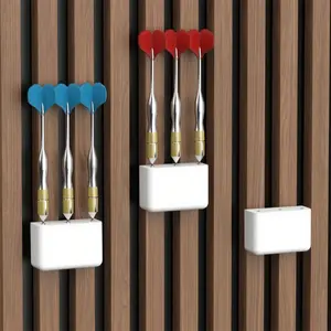 5pcs Heavy-Duty No-Drill Dart Board Holder with Soundproof Design - Wall-Mounted Space-Saving Storage for Darts & Accessories, Compatible with Standard Dart Boards, Ideal for Home Game Room, Office, Studio - Durable Plastic Construction