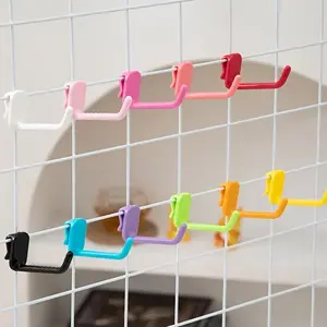 30pcs Colorful Plastic Hooks, Suitable for Wire Mesh Panels - Easy to Install, Reusable Hanging Solution for Home, Supermarket, and Market Displays, Multiple Colors: Yellow, Orange, Red, Pink, Blue, Green, Practical Hooks