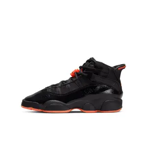 Kids' Basketball Sneakers in Black and Infrared, Leather High-Top Athletic Shoes with Lightweight Cushioning for Sports, High Top Shoes