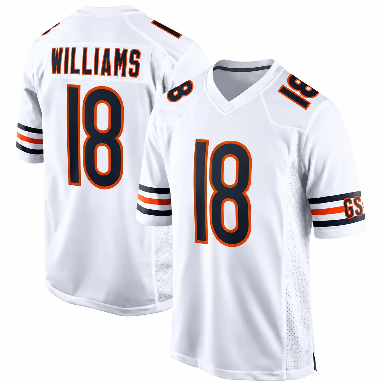 Full Logo Caleb Williams #18 White Football Game Jersey Shirt, New America Football Jersey, Sport Clothing, Football Uniform, Jersey For Football, Gift For Fans, Trending 2026