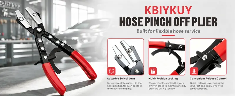 Upgrade Ratchet Hose Pinch Off Pliers - Tool Upgrade with Metal Jaws, Locking Clamp - Multi-Size 8in/10in/12in Hand Tools for Automotive Users’ Radiator, Coolant Lines Upgrade Ratchet Hose Pinch Off Pliers - Tool Upgrade with Metal Jaws, Locking Clamp - Multi-Size 8in/10in/12in Hand Tools for Automotive Users’ Radiator, Coolant Lines
