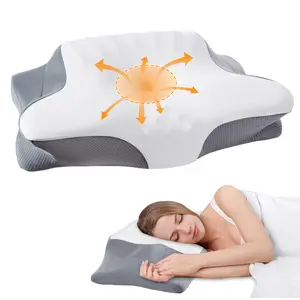 BePatio  Memory Foam Pillow with Cooling Cover Zoned Design for Deep Sleepers,Double-Sided Neck Support Pillow with Breathable Removable Pillowcase,Ergonomic Contour Side Sleeper Pillows for Adults,Christmas Gift Ideal