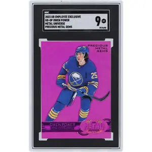 Owen Power Buffalo Sabres 2023 Upper Deck Employee Exclusive Metal Universe Precious Metal Gems #UD-OP SGC Authenticated 9 Card - Fanatics Authentic Certified