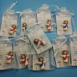 30 Piece Mini Jesus Figurine Set, Easter Gift, Small Jesus Doll, Christ Savior Toy, Includes Card and Bag, Perfect for Religious Parties