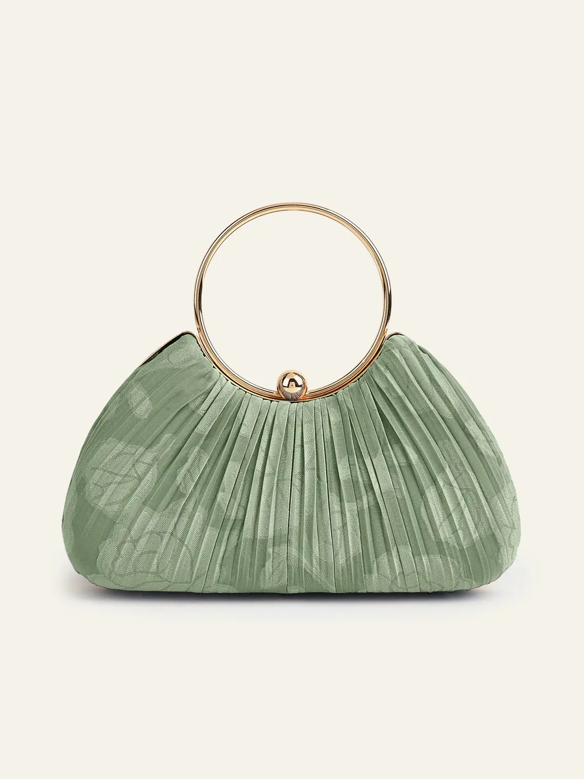 Azazie Women's Elegant Matching Color Floral Burnout Pleated Handbag for Bridal Wedding Evening Events
