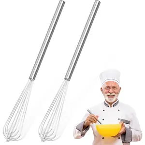 2-Pack Mini Egg Beater, Small Cooking Egg Beater, Stainless Steel Mini Egg Beater Set - Essential Small Wire Egg Beater for Beating, Stirring, Mixing Eggs and Sauces